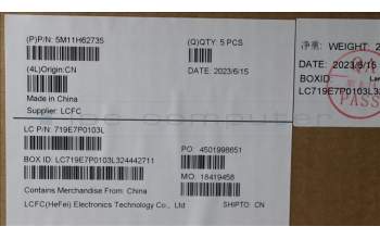 Lenovo 5M11H62735 MECH_ASM BL KB BK FPR WW 058 FRA SRX