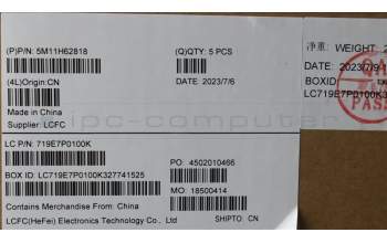 Lenovo 5M11H62818 C-Cover with keyboard, Spanish LA, Black, Backlight, WWAN, Fingerprint, UK