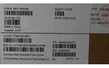 Lenovo 5M11H94446 MECH_ASM BL KB BK MG SWE/FIN PMX