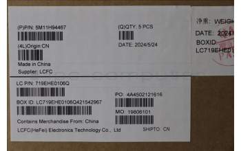 Lenovo 5M11H94467 MECH_ASM BL KB BK MG UKR PMX