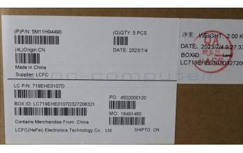 Lenovo 5M11H94490 MECH_ASM BL KB BK MG WW DEN LTN