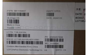 Lenovo 5M11H94837 MECH_ASM FRU KBD CCV LA SPA (CHY) UK BK