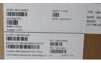 Lenovo 5M11H94877 MECH_ASM FRU KBD CCV GRE BL (LTN) US BK