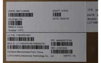 Lenovo 5M11L59506 MECH_ASM BL KB BK WW ITA LTN