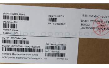 Lenovo 5M11L59569 MECH_ASM BL KB BK WW UKE CHY