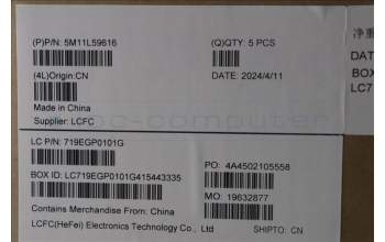 Lenovo 5M11L59616 MECH_ASM BL KB GY ITA TRI