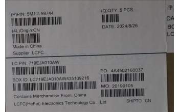 Lenovo 5M11L59744 MECH_ASM FRU KB CCV EURO ENG US (LTN) BK