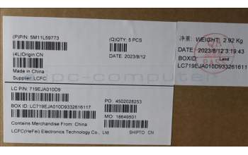 Lenovo 5M11L59773 MECH_ASM FRU KB CCV IND ENG US (SRX) BK