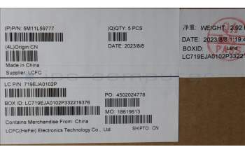 Lenovo 5M11L59777 MECH_ASM FRU KB CCV LA SPA UK (SRX) BK