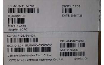 Lenovo 5M11L59796 MECH_ASM FRU KB CCV ENG US BL (LTN) BK