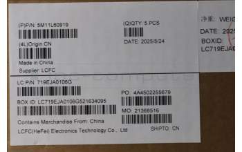 Lenovo 5M11L60919 MECH_ASM FRU KB CCV EUROENG US BL(LTN)BK