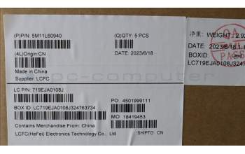 Lenovo 5M11L60940 MECH_ASM FRU KB CCV THAI US BL (SRX) BK