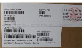 Lenovo 5M11L60948 MECH_ASM FRU KB CCV IND ENG US BL(SRX)BK