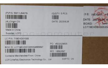 Lenovo 5M11L64079 MECH_ASM KBD W C ARA BKLT LTN US BK