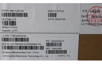 Lenovo 5M11L64139 MECH_ASM KBD W C KOR BKLT LTN US BK