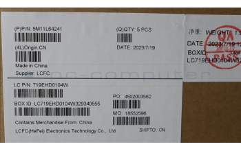 Lenovo 5M11L64241 MECH_ASM KBD W C ILD BKLT LTN WW UK BK