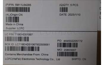 Lenovo 5M11L64285 MECH_ASM KBD W C THAI BKLT CHY WW US BK