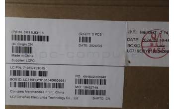 Lenovo 5M11L83116 MECH_ASM KBDBZL,BEL,WL,BK/GY,SRX
