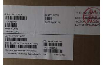 Lenovo 5M11L83257 MECH_ASM KBDBZL,SPA,WL,BK/BZ,CHY