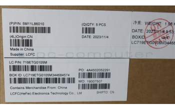 Lenovo 5M11L86010 MECH_ASM BL KB BK MG NORDIC LTN