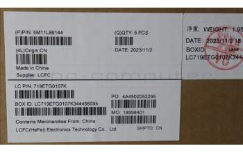 Lenovo 5M11L86144 MECH_ASM BL KB BK MG WW EST LTN