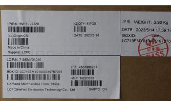 Lenovo 5M11L92229 MECH_ASM FRU KB CCV ENG (CHY) US BK