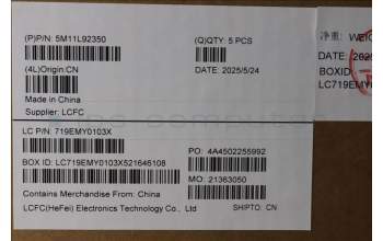 Lenovo 5M11L92350 MECH_ASM FRU KB CCV LA SPA (LTN) UK BK