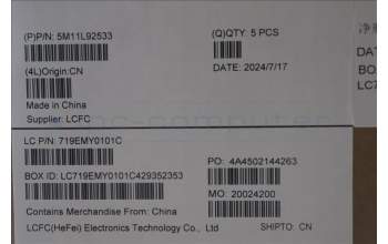 Lenovo 5M11L92533 MECH_ASM FRU KB CCV FRA BL (CHY) UK BK