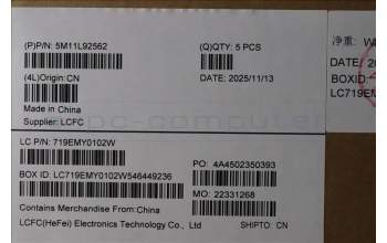 Lenovo 5M11L92562 MECH_ASM FRU KB CCV POR BL (CHY) UK BK