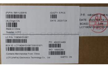 Lenovo 5M11L92616 MECH_ASM FRU KB CCV TC BL (SRX) US BK