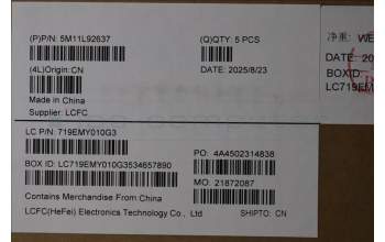 Lenovo 5M11L92637 MECH_ASM FRU KB CCV BRL BL (TRI) UK BK