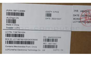 Lenovo 5M11L92884 MECH_ASM KBD w/CVR KOR BL (SUN) US BK