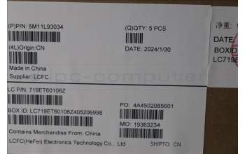 Lenovo 5M11L93034 C-Cover with keyboard, Korean, Black, Backlight, WWAN, US