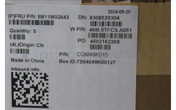 Lenovo 5M11M02643 MECH_ASM FRU KYB EURO_ENG W/C CHY