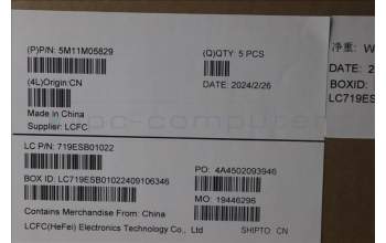 Lenovo 5M11M05829 MECH_ASM KBD BZL,WL,FPR,BK,SRX,TUR