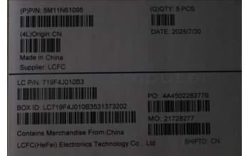 Lenovo 5M11N61095 MECH_ASM GRP_KBD_BZL_HBW_WL_DB_CHY