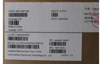 Lenovo 5M11N61106 MECH_ASM GRP_KBD_BZL_RUS_WL_DB_CHY