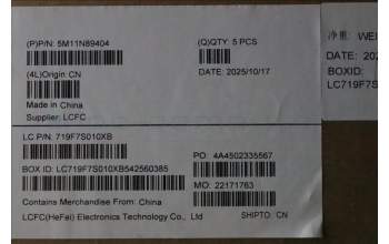 Lenovo 5M11N89404 MECH_ASM BL KB BK MG DEN CHY