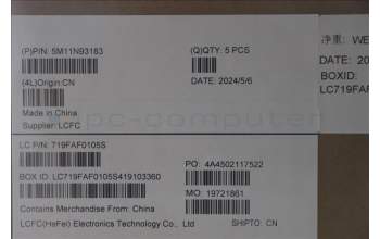 Lenovo 5M11N93183 MECH_ASM BL KB BK WW ILD LTN