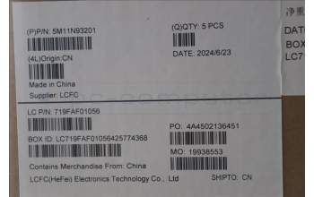 Lenovo 5M11N93201 MECH_ASM BL KB BK WW NOR LTN