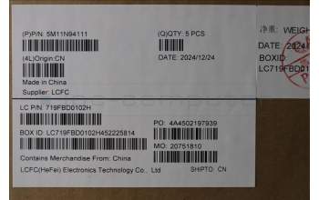 Lenovo 5M11N94111 MECH_ASM FRU KB ILD(SRX)UK Bk