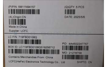 Lenovo 5M11N94157 MECH_ASM FRU KB 058FRA BL(CHY)UK Bk