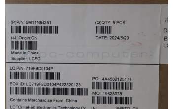 Lenovo 5M11N94251 MECH_ASM FRU KB BUL BL(SRX)UK Bk