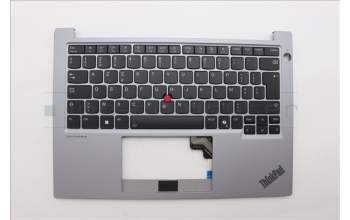 Lenovo 5M11N96163 C-Cover with keyboard, Belgian, Arctic Grey, Backlight, UK