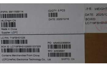 Lenovo 5M11N99114 C-Cover with keyboard, Belgian, Black, Backlight, UK