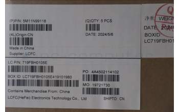 Lenovo 5M11N99118 MECH_ASM FRU KBD CCV DEN BL(LTN) UK BK