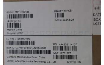 Lenovo 5M11N99188 MECH_ASM FRU KBD CCV SLV BL(LTN) UK BK