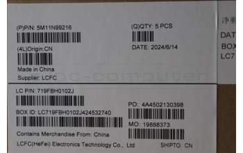 Lenovo 5M11N99216 MECH_ASM FRU KBD CCV UKE BL(CHY) UK BK