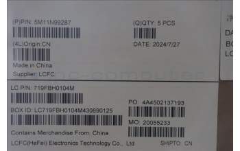 Lenovo 5M11N99287 MECH_ASM FRU KBD CCV UKR BL(LTN) US BK