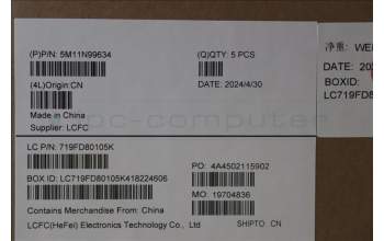 Lenovo 5M11N99634 MECH_ASM BL KB BK WW NORDIC SRX